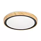 ALFO lampa sufitowa plafon drewn+czarny 24W LED 3000/4000/6000K 38cm klosz biały