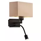ARGON 1043 BILL KINKIET 2 PL BEZOWY CZARNY MAT E27 230V + LED 3000K 1X15W+1X4,5W