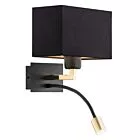 ARGON 1042 BILL KINKIET 2 PL CZARNY MAT EL.MOSIADZOWANE 1X15W + 1X4,5W