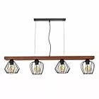 LAMPA WISZĄCA OZZY BLACK / WOOD 4XE27 60W