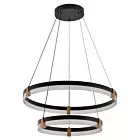 Lampa wisząca Plum 60 cm 40 cm czarno-transparentna LED CCT