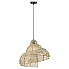 Rattanowa lampa wisząca Shella 60 cm jasne drewno 1xE27